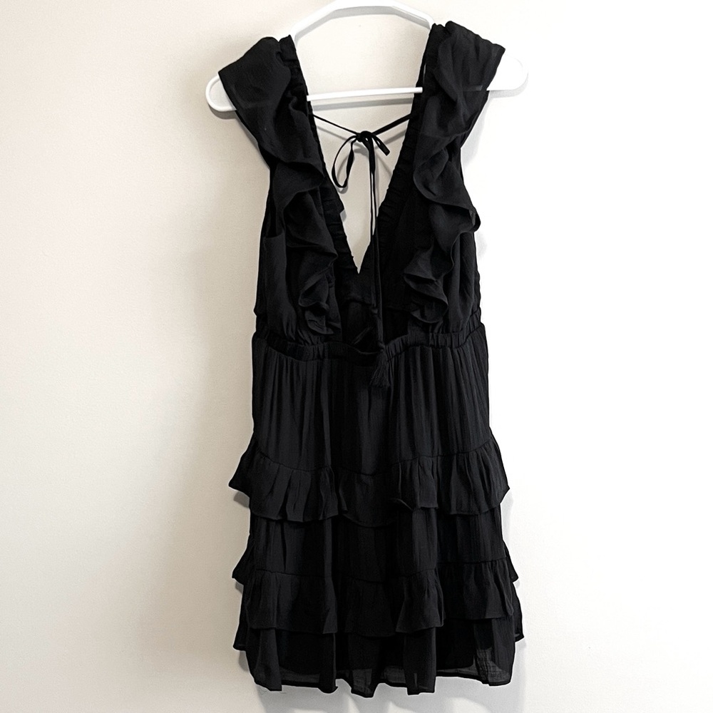 HYFVE Deep V-Neck Ruffle Mini Dress - Picture 2 of 5